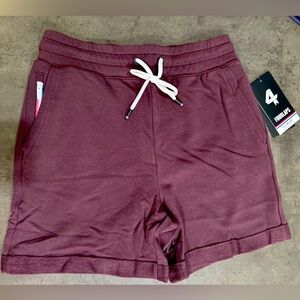 FOURLAPS Rush Shorts Womens XS Fudge French Terry Stretch Drawstring Waist NWT